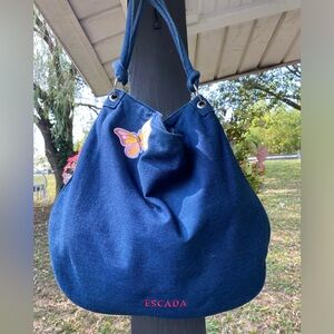 Super cute ESCADA denim IBIZA HIPPIE tote embellished